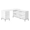Monarch Specialties Computer Desk, Home Office, Corner, Storage Drawers, 60 in.L, L Shape, Work, Laptop, White Laminate I 7494 - alternate 1